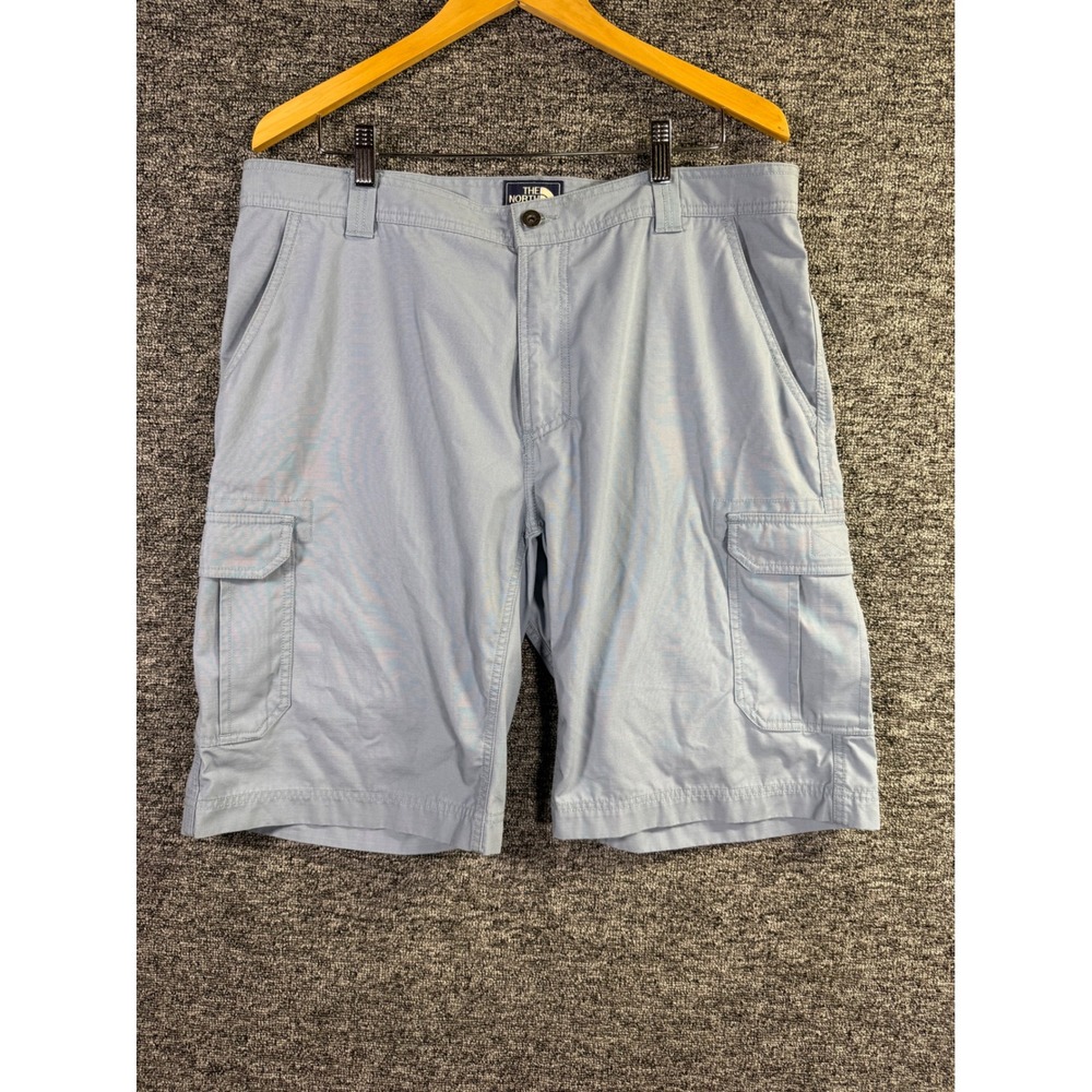 The North Face Mens Light Blue Ripstop Cargo Shorts Size 40 R Hiking Utility